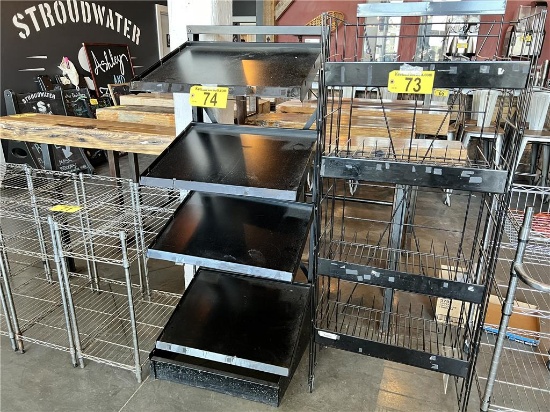 4-SHELF METAL SLANTED DISPLAY RACK, 60"H X 20"D