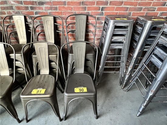 $BID PRICE X 4 - (4) METAL PUB CHAIRS