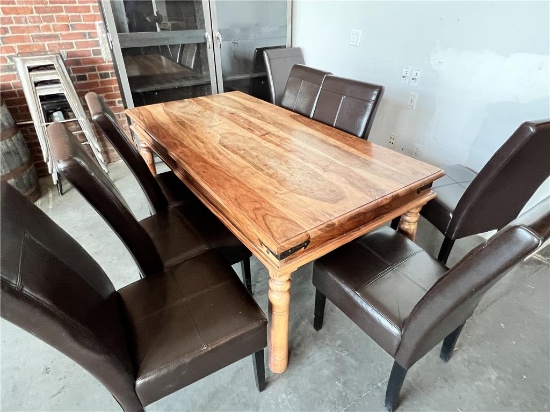 HARDWOOD DINING TABLE, 72"X36"X30"H