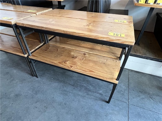 $BID PRICE X 2 - (2) HARDWOOD STEEL FRAME BENCHES