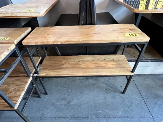 $BID PRICE X 2 - (2) HARDWOOD STEEL FRAME BENCHES