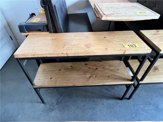 $BID PRICE X 2 - (2) HARDWOOD STEEL FRAME BENCHES