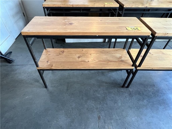 $BID PRICE X 2 - (2) HARDWOOD STEEL FRAME BENCHES