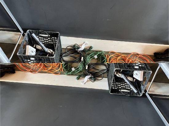 LOT OF 5-ASSORTED EXTENSION CORDS, POWER STRIPS