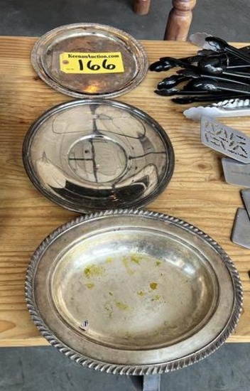 LOT OF 3-ASSORTED SERVING PLATTERS