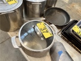 LOT: STOCK POT W/LID & 2-SAUCE PANS, 12.5