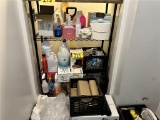 CONTENTS ON STORAGE RACK: HAND SOAP & SANITIZER