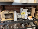 LOT OF MISC. CLEANING SUPPLIES ON 1-SHELF