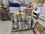 PALLET OF APPROX. (188) 1-GAL. CANS OF ASSORTED PAINTS & STAINS