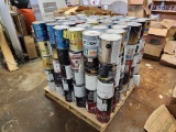 PALLET OF APPROX. (206) 1-GAL. CANS OF ASSORTED PAINTS & STAINS