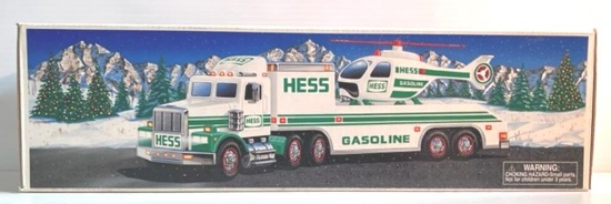 1992 HESS TOY TRUCK AND HELICOPTER