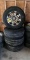 SET OF (4) FUTURA SCRAMBLER A/P265/70R17 TIRES ON VISION WHEEL ALUMINUM RIMS