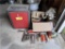 LOT: TROWELS, BRUSHES, PLANES, METAL CABINET, MISC.