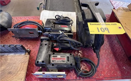 LOT OF 4-POWERS TOOLS: SANDER & 3-JIGSAWS