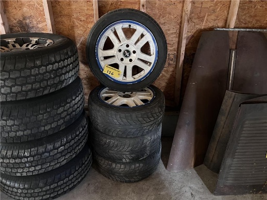 SET OF (4) NANKANG SPORT NS-1 235/45R17 TIRES ON MUSTANG WHITE RIMS
