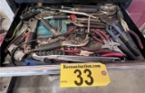 CONTENTS OF 1-DRAWER: PLIERS, CHANNEL LOCKS, CHAIN WRENCH, MISC.