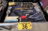 CONTENTS OF 1-DRAWER: RATCHET WRENCHES, SOCKETS & EXTENSIONS, MISC.