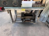PORTABLE WORK TABLE, 4-WHEEL DOLLY, WOODEN SHELF