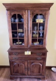 TEMPLE STEWART EARLY AMERICAN 2-PC MAPLE HUTCH