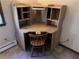 CORNER DESK W/ SONY RADIO & CHAIR