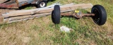 LOT: REAR AXLE, TIRES & RIMS, ASSORTED LUMBER & CONDUIT