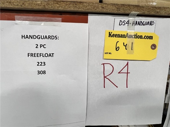 LOT RACK 4: HAND GUARD FREEFLOAT, HAND GUARD ASSEMBLY PARTS 223, 308. $6,512 AT COST
