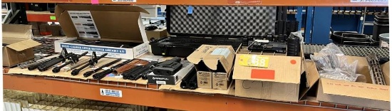 LOT OF ASSORTED GUN ASSEMBLY PARTS, MCS CASE