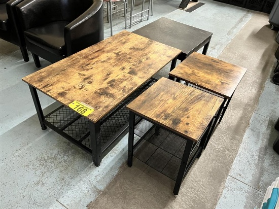 LOT: 3-PIECE RUSTIC COFFEE TABLE, 42"W X 24"D