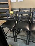 (4) METAL FRAME, VINYL UPHOLSTERED BAR STOOLS