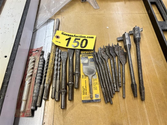 LOT OF ASSORTED DRILL BITS & CHISEL BITS