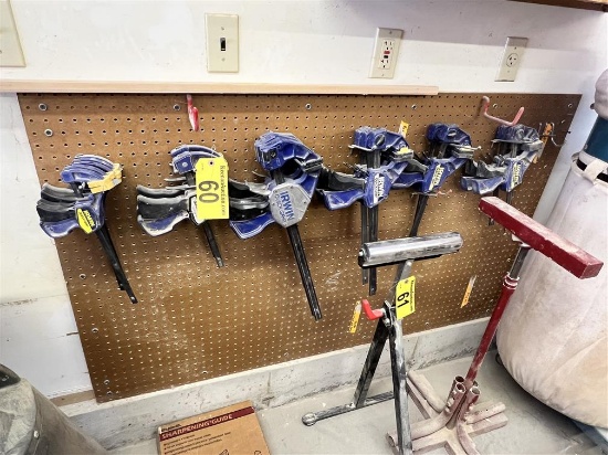 BID PRICE X QUANTITY: (17) ASSORTED IRWIN QUICK-GRIP CLAMPS: (4) 20", (6) 16", (7) 12"
