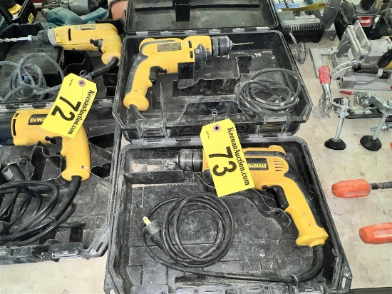 BID PRICE X QUANTITY: (2) DEWALT MODEL DWD112 3/8" VSR POWER DRILLS