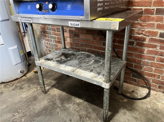 36"X24" STAINLESS STEEL TABLE WITH LOWER GALVANIZED SHELF
