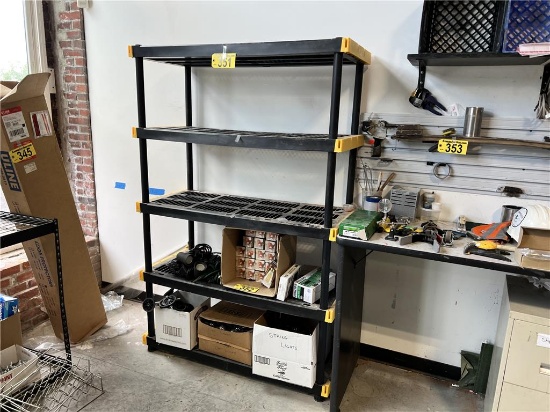 PLASTIC SHELVING UNIT, 4'X20"X72"H