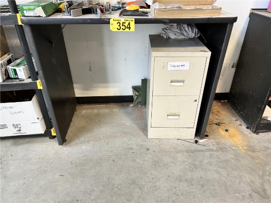 48"X21"X36.5"H WORK COUNTER WITH 2-DRAWER FILE CABINET