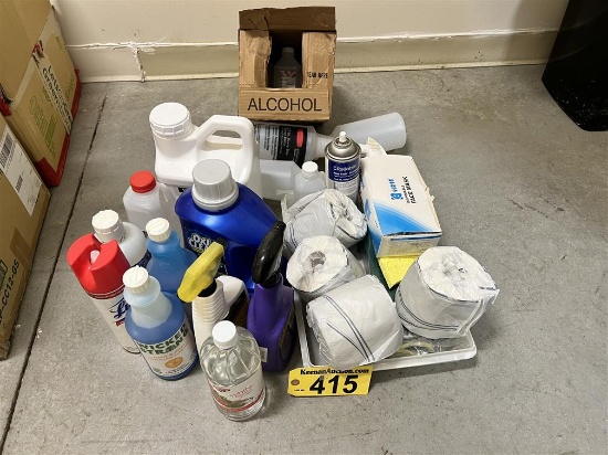 LOT: CLEANING SUPPLIES, CHEMICALS, FACE MASKS