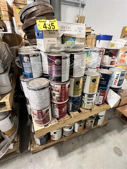 PALLET OF APPROX. (206) 1-GAL. CANS OF ASSORTED PAINTS & STAINS