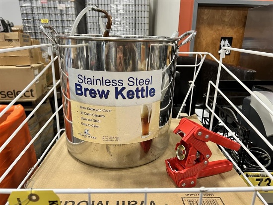 30-QT. STAINLESS STEEL BREW KETTLE & BOTTLE CAPPER