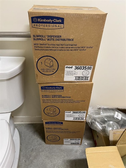 $BID PRICE X 3 - (3) KIMBERLY-CLARK SLIMROLL TOUCHLESS TOWEL DISPENSERS