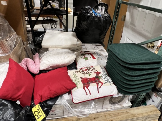 LOT OF ASSORTED SEAT CUSHIONS & ACCENT PILLOWS