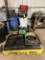 LOT: 9-ASSORTED TRASH CANS W/ 4-CADDIES, 2-WASTE CONTAINMENT BINS, FUNNELS