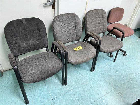 LOT: 3-FDL/OFG SIDE ARM CHAIRS & 1-UNITED CHAIR CO. SECRETARY CHAIR