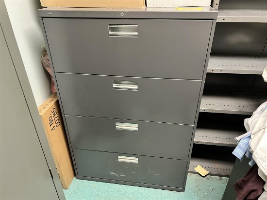 HON 4-DRAWER LATERAL FILING CABINET W/ KEY
