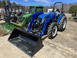 2022 NEW HOLLAND WORKMASTER 70 TRACTOR, 4WD, 231.6 HOURS W/ 611TL LOADER & BUCKET