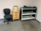 ROLLING CART, NIGHT STAND, OFFICE CHAIR, STEP STOOL
