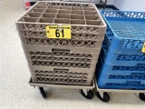 LOT: 3-GLASS RACKS & CADDY