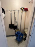 MOP BUCKET & CLEANING TOOLS IN CLOSET