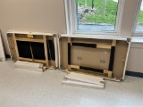 BID PRICE X 2 - (2) EXTENDABLE TABLES, WHITE