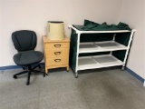 ROLLING CART, NIGHT STAND, OFFICE CHAIR, STEP STOOL