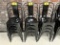 BID PRICE X 4 - (4) BLACK METAL PUB CHAIRS